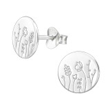 Flower - 925 Sterling Silver Simple Stud Earrings SD40498