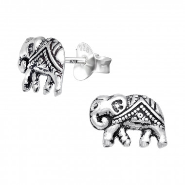 Elephant - 925 Sterling Silver Simple Stud Earrings SD40500