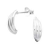 Shell - 925 Sterling Silver Simple Stud Earrings SD40585