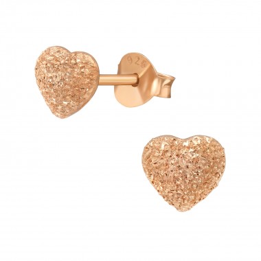 Heart - 925 Sterling Silver Simple Stud Earrings SD40642