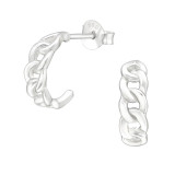 Chain Link - 925 Sterling Silver Simple Stud Earrings SD40712