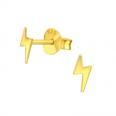 Lightning Bolt - 925 Sterling Silver Simple Stud Earrings SD40718