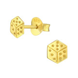 Dice - 925 Sterling Silver Simple Stud Earrings SD40721