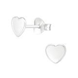 Heart - 925 Sterling Silver Simple Stud Earrings SD40882