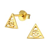 Evil Eye - 925 Sterling Silver Simple Stud Earrings SD40904