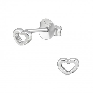 Heart - 925 Sterling Silver Simple Stud Earrings SD40909