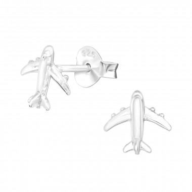 Aircraft - 925 Sterling Silver Simple Stud Earrings SD40912