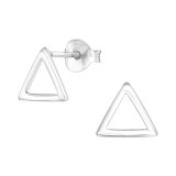 Triangle - 925 Sterling Silver Simple Stud Earrings SD40968
