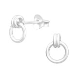Round - 925 Sterling Silver Simple Stud Earrings SD40971