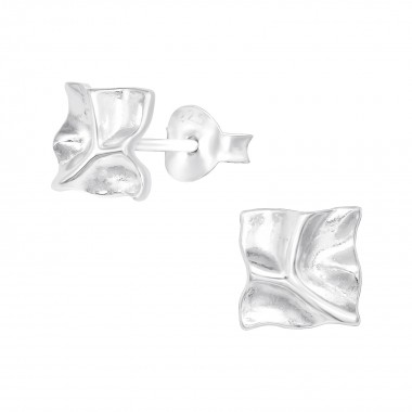 Square - 925 Sterling Silver Simple Stud Earrings SD41029