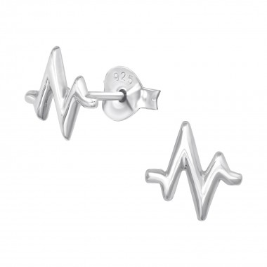 Pulse - 925 Sterling Silver Simple Stud Earrings SD41062