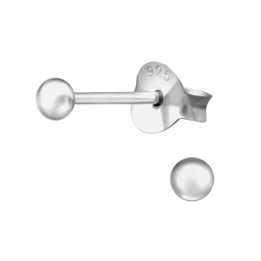 Ball 2.5Mm - 925 Sterling Silver Simple Stud Earrings SD41063