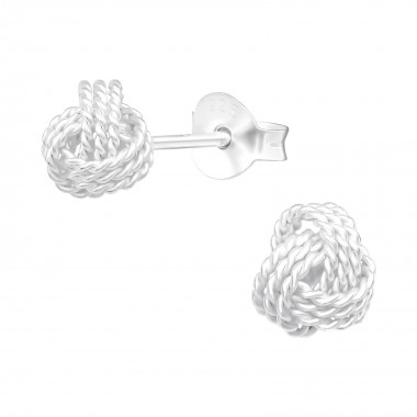 Knot - 925 Sterling Silver Simple Stud Earrings SD41100