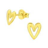 Heart - 925 Sterling Silver Simple Stud Earrings SD41163