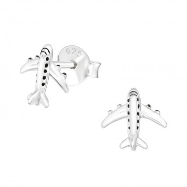 Airplne - 925 Sterling Silver Simple Stud Earrings SD41169