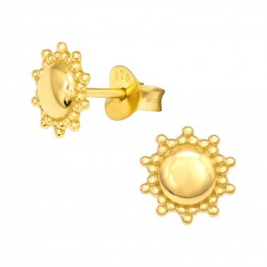 Sun - 925 Sterling Silver Simple Stud Earrings SD41171