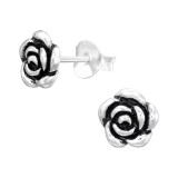 Rose - 925 Sterling Silver Simple Stud Earrings SD41174