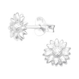 Flower - 925 Sterling Silver Simple Stud Earrings SD41334