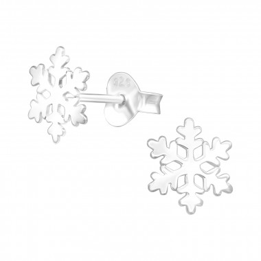 Snowflake - 925 Sterling Silver Simple Stud Earrings SD41524