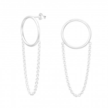 Circle - 925 Sterling Silver Simple Stud Earrings SD41607