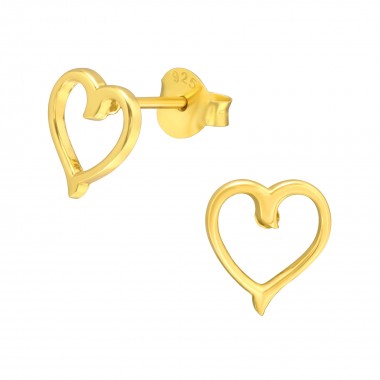 Heart - 925 Sterling Silver Simple Stud Earrings SD41638