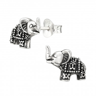 Elephant - 925 Sterling Silver Simple Stud Earrings SD41785