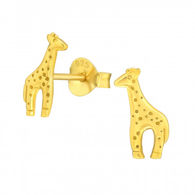 Giraffe - 925 Sterling Silver Simple Stud Earrings SD42116