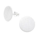 Round - 925 Sterling Silver Simple Stud Earrings SD42140