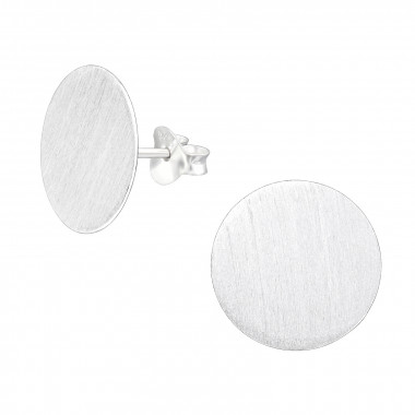 Round - 925 Sterling Silver Simple Stud Earrings SD42140
