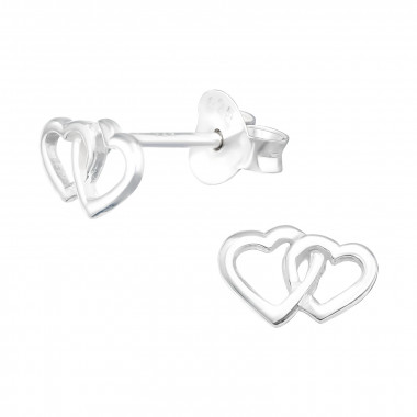 Heart - 925 Sterling Silver Simple Stud Earrings SD42145