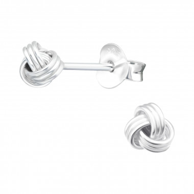 Knot - 925 Sterling Silver Simple Stud Earrings SD42168