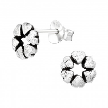 Hearts - 925 Sterling Silver Simple Stud Earrings SD42248