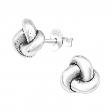 Knot - 925 Sterling Silver Simple Stud Earrings SD42409