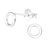 Circle - 925 Sterling Silver Simple Stud Earrings SD42434