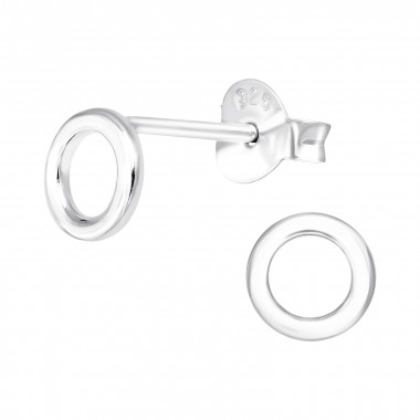 Circle - 925 Sterling Silver Simple Stud Earrings SD42434
