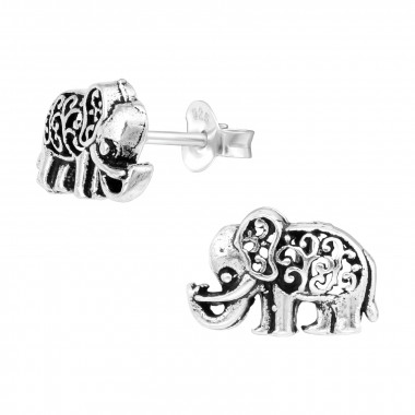 Elephant - 925 Sterling Silver Simple Stud Earrings SD42473