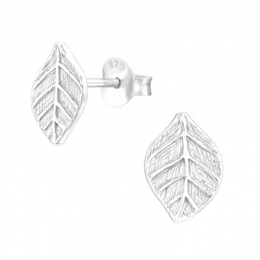 Leaf - 925 Sterling Silver Simple Stud Earrings SD42527