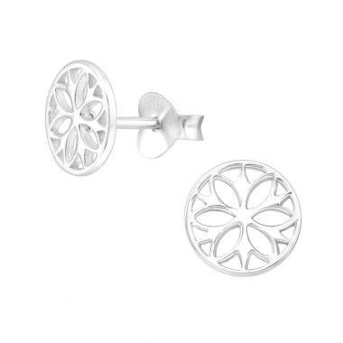 Flower - 925 Sterling Silver Simple Stud Earrings SD42529