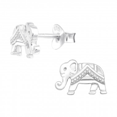 Elephant - 925 Sterling Silver Simple Stud Earrings SD42644