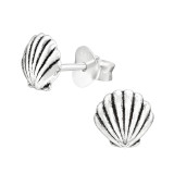 Shell - 925 Sterling Silver Simple Stud Earrings SD42955