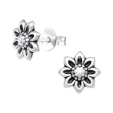 Flower - 925 Sterling Silver Simple Stud Earrings SD42960