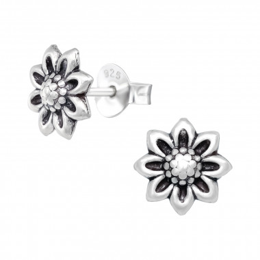 Flower - 925 Sterling Silver Simple Stud Earrings SD42960