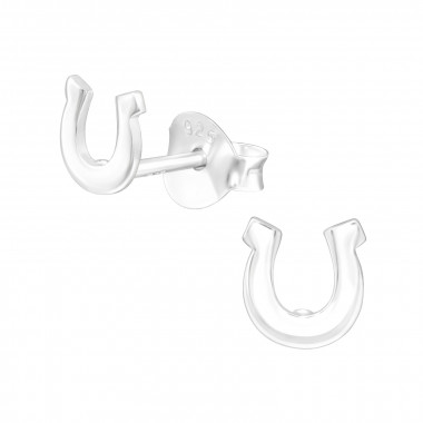 Horseshoe - 925 Sterling Silver Simple Stud Earrings SD43100