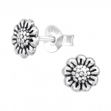 Flower - 925 Sterling Silver Simple Stud Earrings SD43112