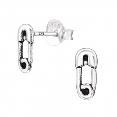 Safety Pin - 925 Sterling Silver Simple Stud Earrings SD43125
