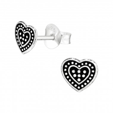 Heart - 925 Sterling Silver Simple Stud Earrings SD43188