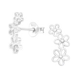 Flowers - 925 Sterling Silver Simple Stud Earrings SD43350
