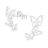 Butterfly - 925 Sterling Silver Simple Stud Earrings SD43351