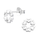 Circle Hearts - 925 Sterling Silver Simple Stud Earrings SD43515