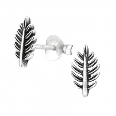 Leaf - 925 Sterling Silver Simple Stud Earrings SD43525